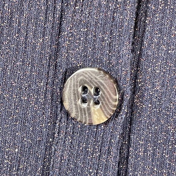 We The Free Cardigan Womens Size Large Dark Blue Shimmer Button Up Very Long Sof - Picture 4 of 12